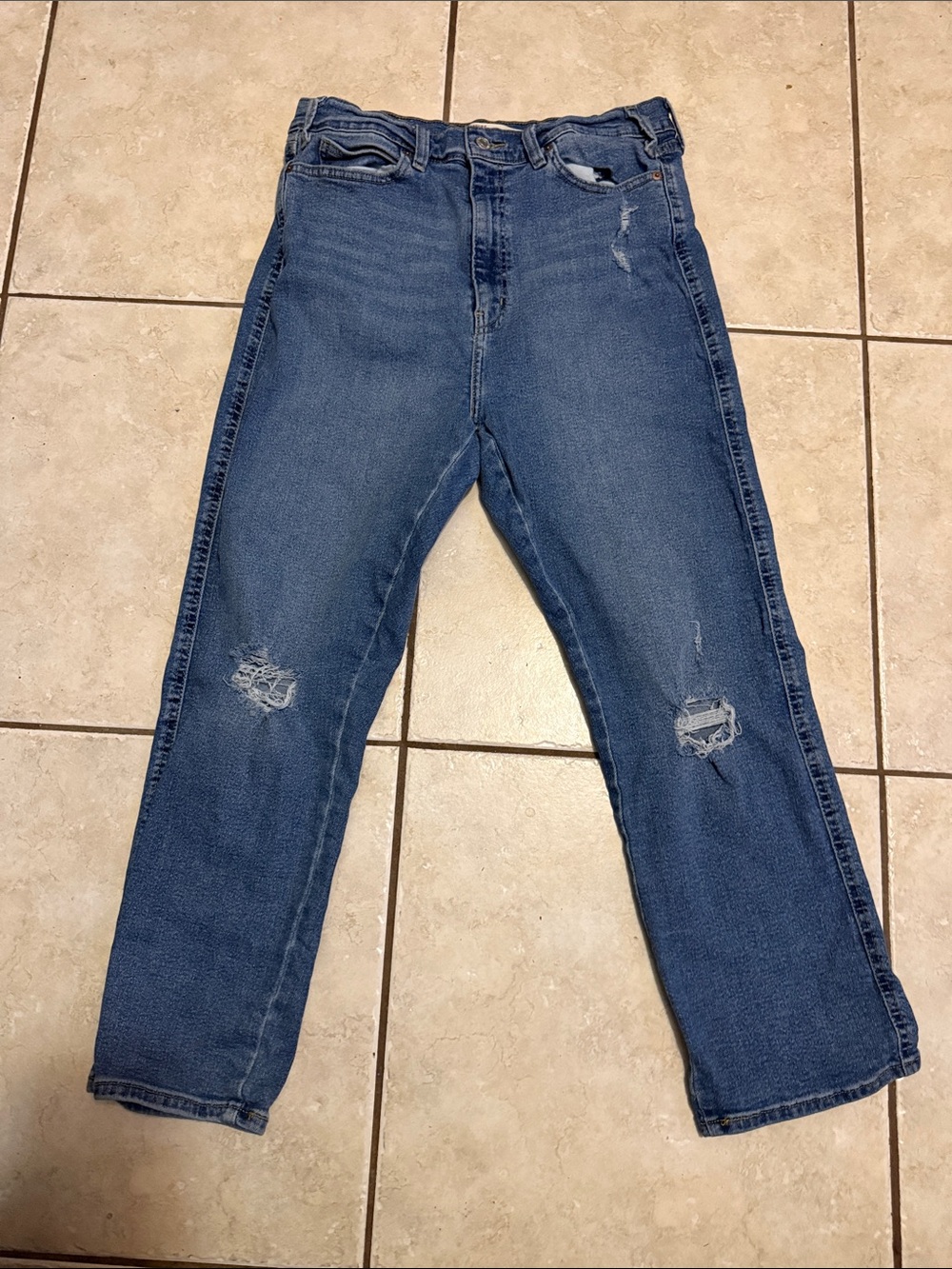 Levi Strauss Distressed Blue Denim Jeans